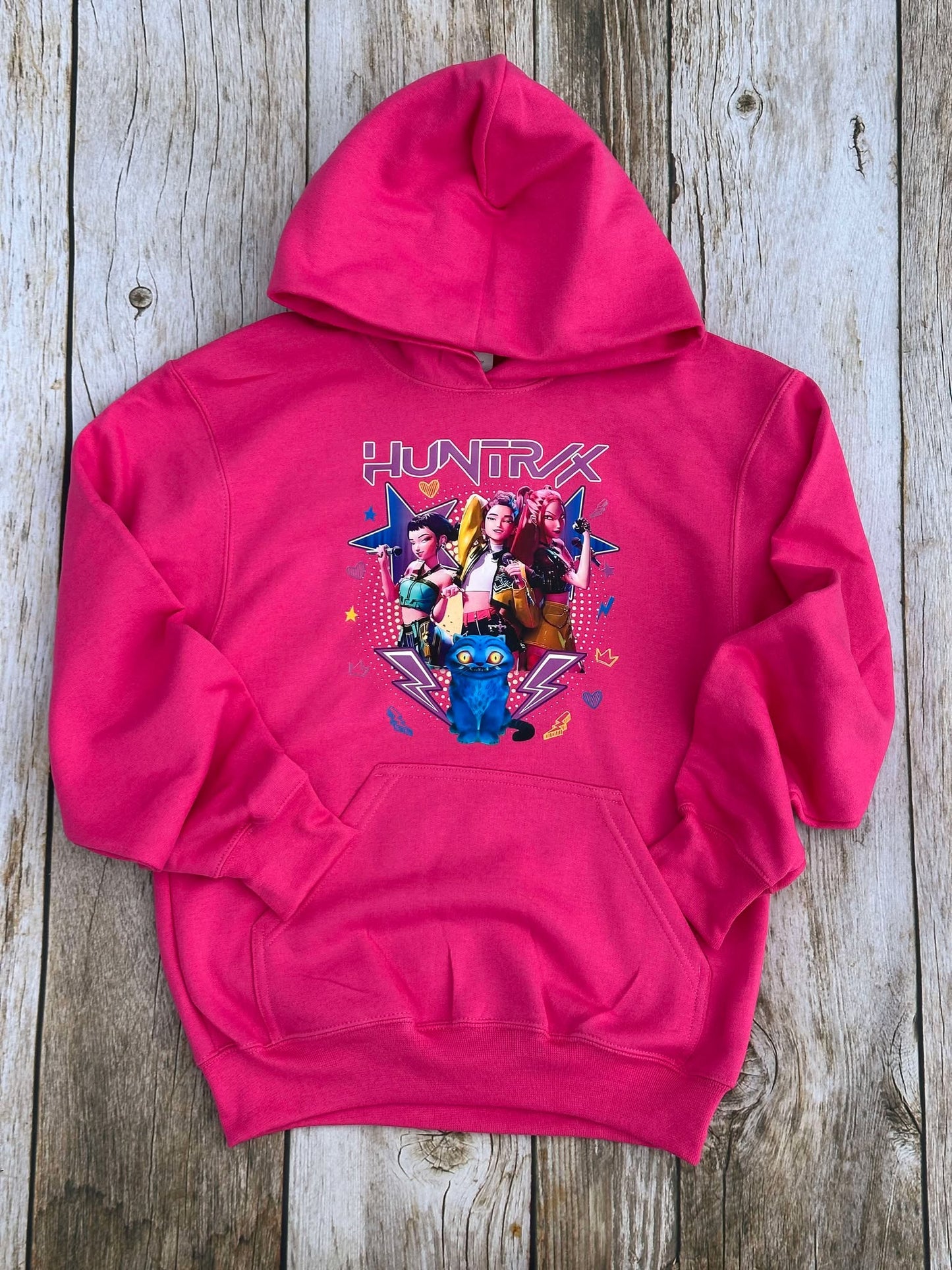 Youth K-Pop Demon Hunters Hooded Sweatshirt - Sangria Pink