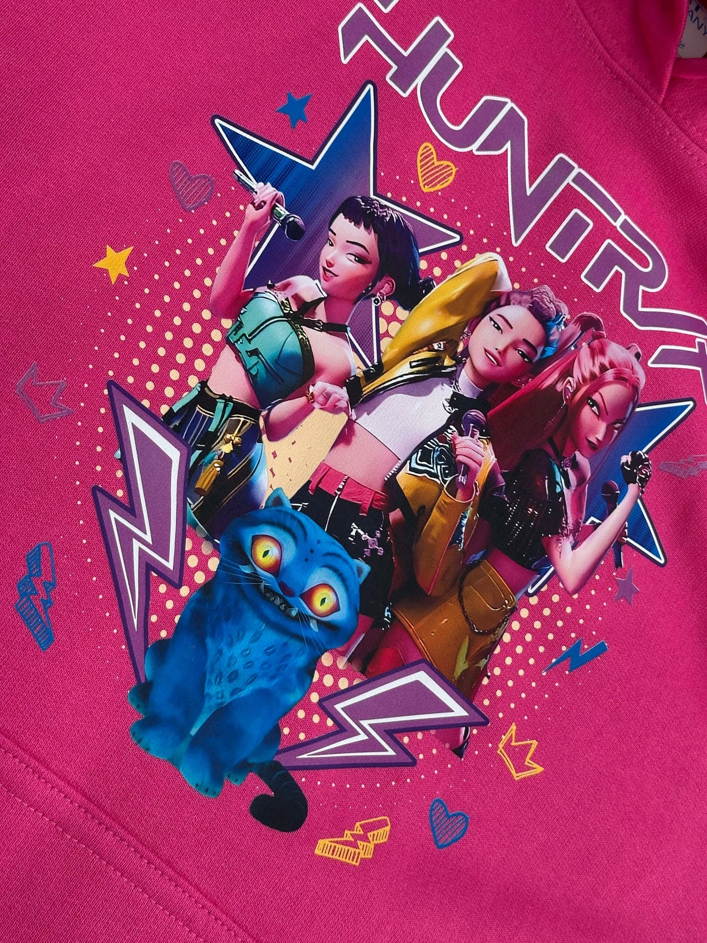 Youth K-Pop Demon Hunters Hooded Sweatshirt - Sangria Pink