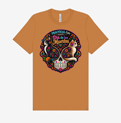 Adult Dia de los Muertos PracTICAl Cats T-Shirt #1