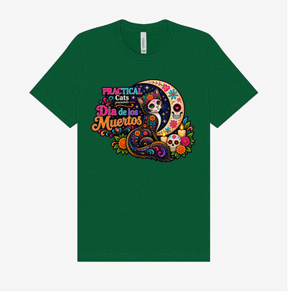 Adult Dia de los Muertos PracTICAl Cats T-Shirt #2