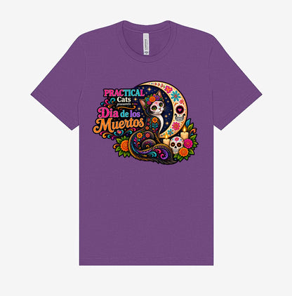 Adult Dia de los Muertos PracTICAl Cats T-Shirt #2