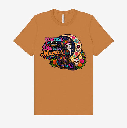 Adult Dia de los Muertos PracTICAl Cats T-Shirt #2