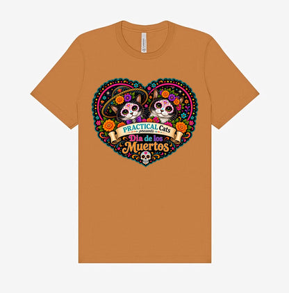 Adult Dia de los Muertos PracTICAl Cats T-Shirt #3