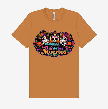 Adult Dia de los Muertos PracTICAl Cats T-Shirt #4