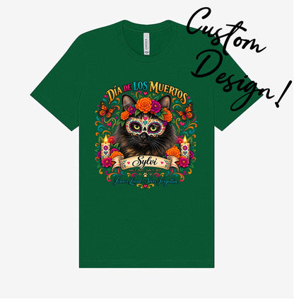 Custom Adult Dia de los Muertos PracTICAl Cats T-Shirt