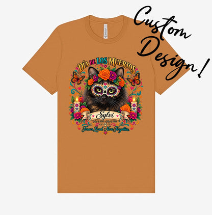 Custom Adult Dia de los Muertos PracTICAl Cats T-Shirt