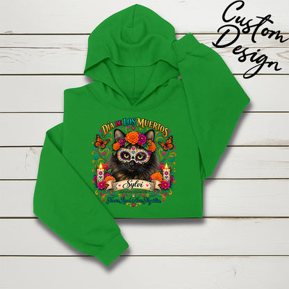 Custom Youth Dia de los Muertos PracTICAl Cats Hoodie