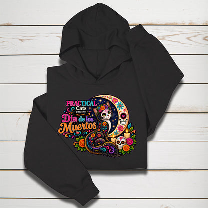 Youth Dia de los Muertos PracTICAl Cats Hoodie #2