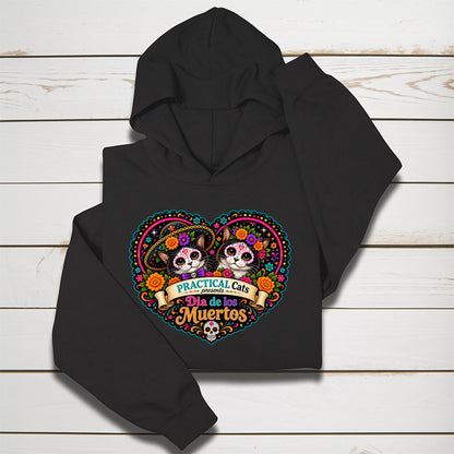 Youth Dia de los Muertos PracTICAl Cats Hoodie #3
