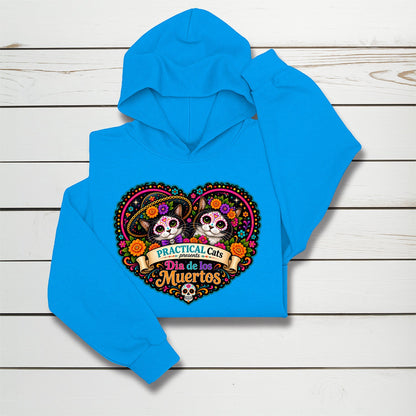 Youth Dia de los Muertos PracTICAl Cats Hoodie #3