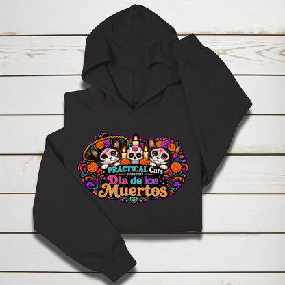 Youth Dia de los Muertos PracTICAl Cats Hoodie #4