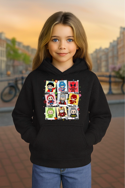 Youth Hoodie Labubu Monster Doll Hooded Sweatshirt Superhero #5