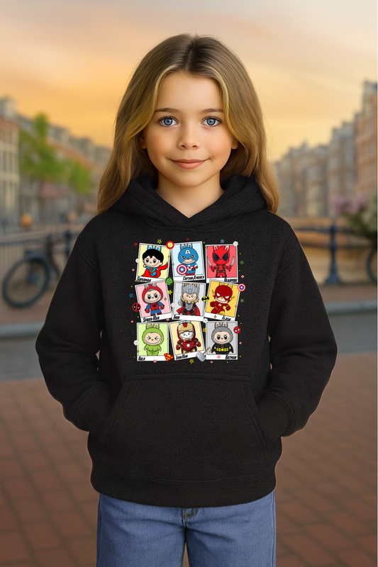 Youth Hoodie Labubu Monster Doll Hooded Sweatshirt Superhero #5