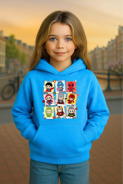 Youth Hoodie Labubu Monster Doll Hooded Sweatshirt Superhero #5