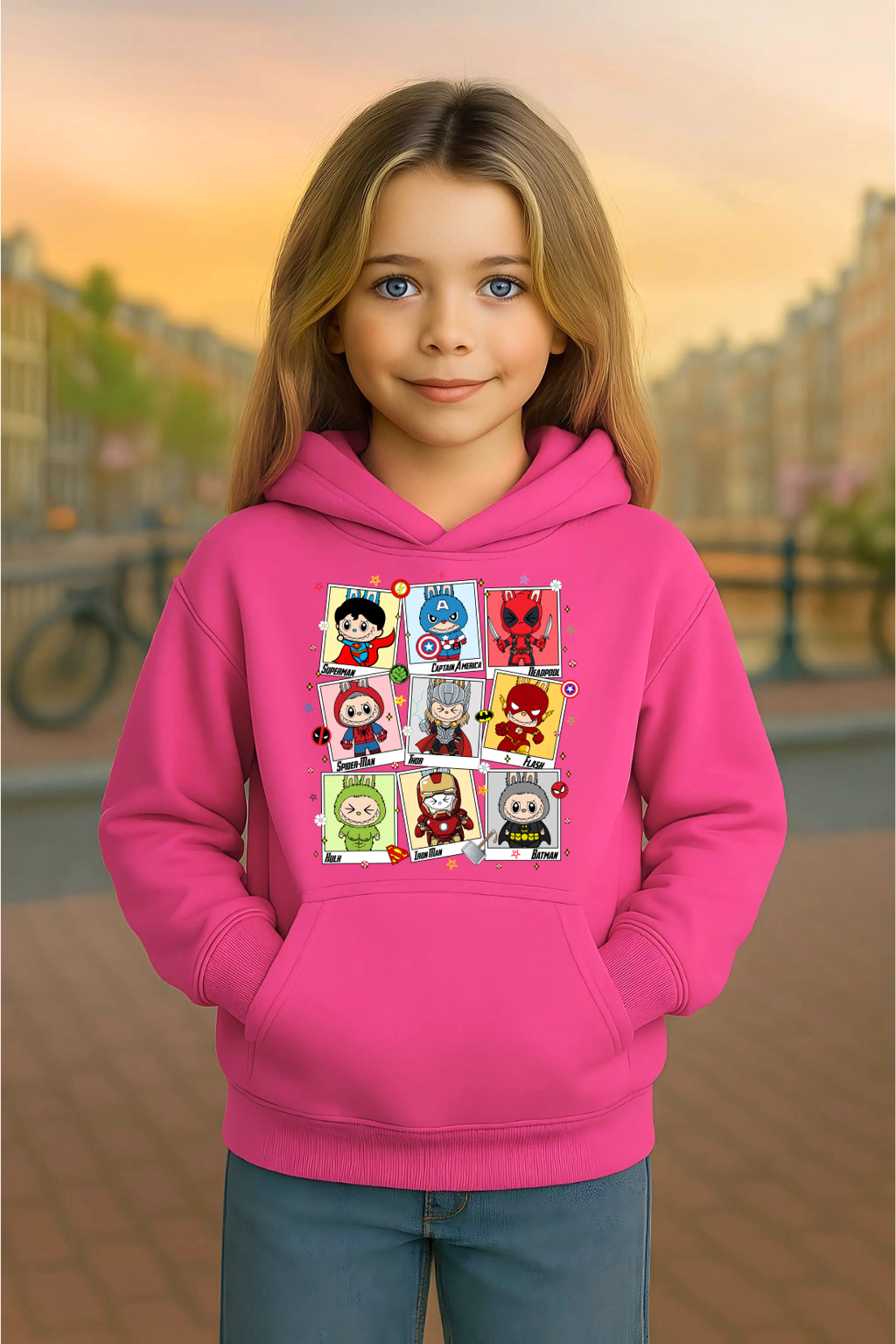 Youth Hoodie Labubu Monster Doll Hooded Sweatshirt Superhero #5