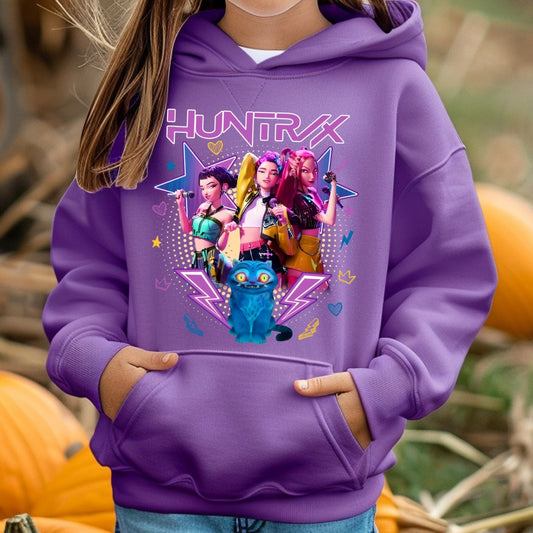 Youth K-Pop Demon Hunters Hooded Sweatshirt - Purple